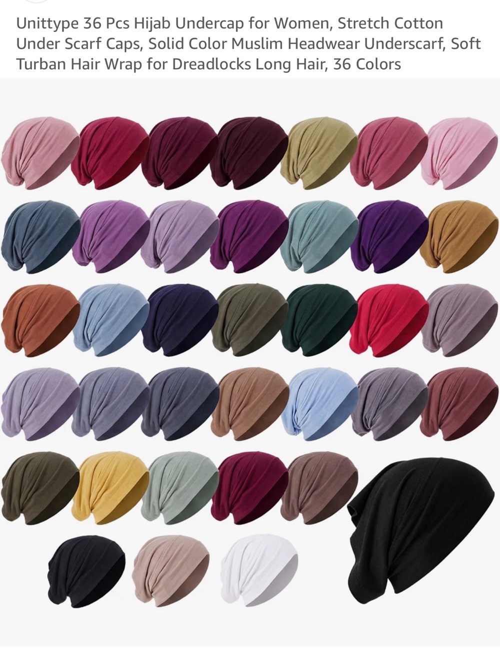 Stretch Cotton Hijab Undercap – Multi-Color Pack (Includes Black)